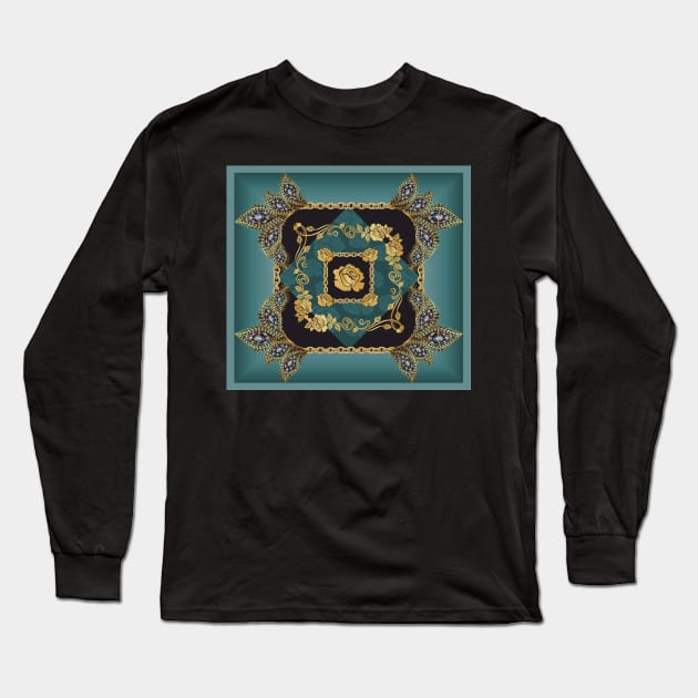 Gold rose, luxury design Long Sleeve T-Shirt by ilhnklv